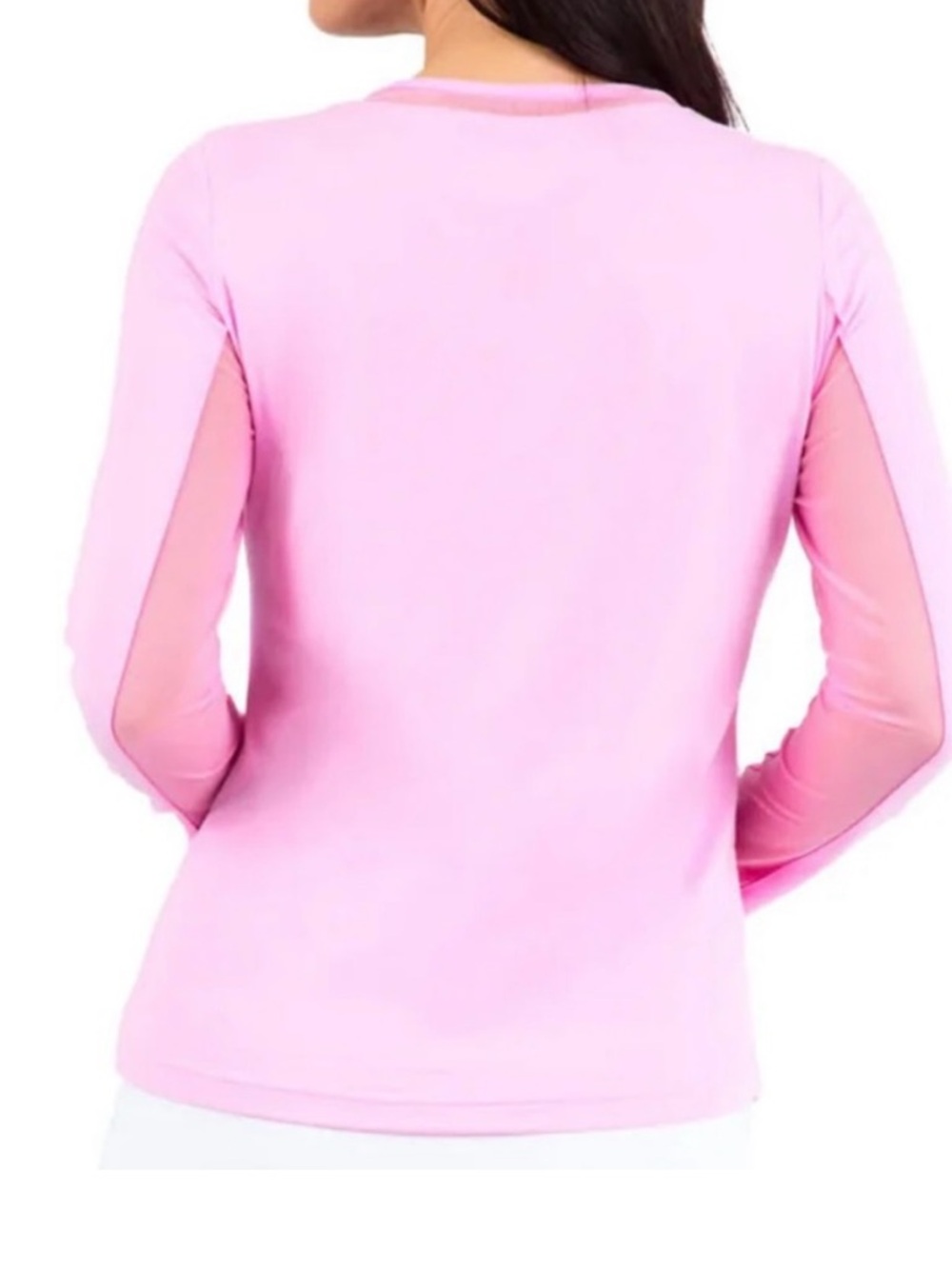 IBKUL Long Sleeve Crewneck Top with Mesh Insert Candy Pink medium - Picture 3 of 10